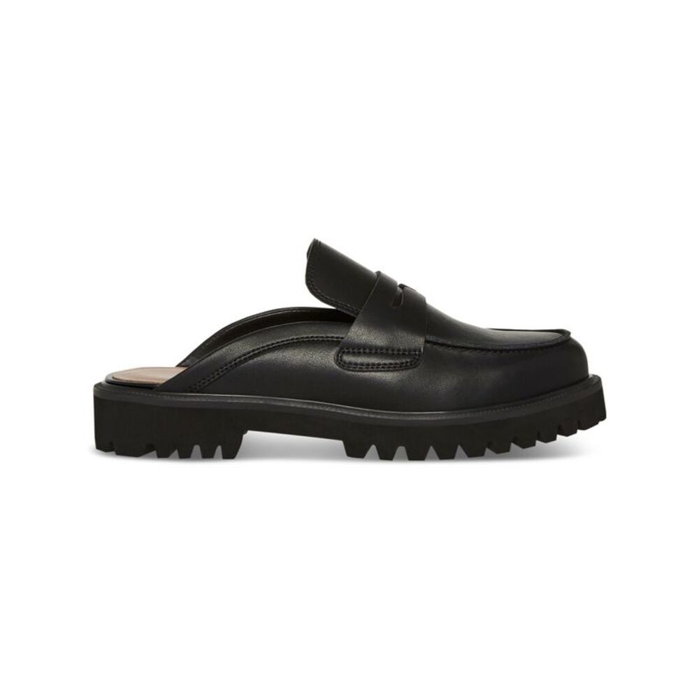 AQUA COLLEGE Womens Black Penny Keeper Fever Round Toe Slip On Leather Mules 8 M - Picture 3 of 5